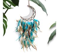 Attrape-rêves vert, grand attrape-rêves lune pour chambre à coucher, parfait fait à la main, décoration murale, ornement à suspendre, cadeau artisanal (lune verte)