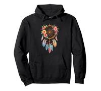 Attrape-rêves Vibrant avec Fleurs et Plumes Sweat à Capuche