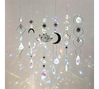 Attrape-soleil, 6 pièces de cristaux colorés Suncatcher suspendus pour la fenêtre, le prisme de boule de cristal, les pendentifs fabricants d'arc-en-ciel pour la décoration intérieure et extérieure de