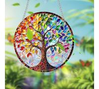 Attrape-soleil à suspendre en acrylique pour fenêtre - Arbre de vie - Décoration de jardin - Décoration d'extérieur pour ajouter une touche artistique aux fenêtres intérieures