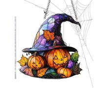 Attrape-Soleil Acrylique en Forme de Chapeau de Sorcière - Décoration Murale Vitrail pour Fête d'halloween - Décoration Festive Saisonnière 2D pour Mur Salon Chambre Porche Événements à