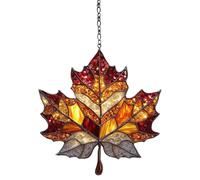 Attrape-soleil automne feuille d'érable ornement feuille d'érable teinté, à suspendre, convient pour la décoration de fenêtre Noël maison Thanksgiving