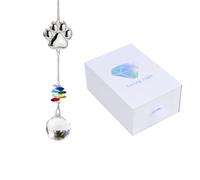 Attrape-Soleil Commémoratif pour Animaux de Compagnie,Attrape-Soleil en Cristal en Forme de Patte de Chat avec Boîte de Rangement,pour Se Souvenir des Chiens et des Chats