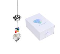 Attrape-Soleil Commémoratif pour Animaux de Compagnie,Attrape-Soleil en Cristal en Forme de Patte de Chat avec Boîte de Rangement,pour Se Souvenir des Chiens et des Chats