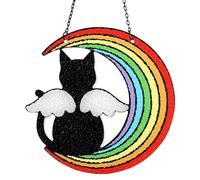 Attrape-soleil commémoratif pour chat - Attrape-lumière en vitrail, attrape-lumière en acrylique teinté, ornement commémoratif pour chat, souvenir d'animaux domestiques, suspensions de fenêtre