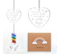 Attrape-soleil commémoratif pour chien, sympathie pour animaux de compagnie - Empreinte de pattes en forme de cœur, prismes en cristal, arc-en-ciel pour rappel de chien, cadeau commémoratif pour deuil