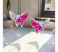 Attrape-Soleil Cristal Papillon 75 mm Attrape Soleil Cristal, Clear Crystal Ball Prism Sun Shine Catcher Rainbow, Prismes de Cristaux Suspendus pour Décoratif pour Fenêtres et Vitres