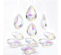 Attrape Soleil Cristal Suspendu 38mm 10Pcs Suncatcher Boule A Facette Deco Prisme Cristaux pour Fenetre Lustre Boule De Cristal Voyance Pampilles pour Lustres Sun Catcher Sticker Decoration