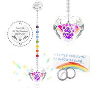 Attrape Soleil Cristal Suspendu, Attrape Soleil avec Prismes à Suspendre Boule de Cristal Transparent en Forme de Cœur Décorations de Jardin
