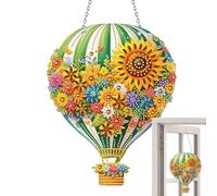 Attrape-soleil de fenêtre, attrape-soleil d'extérieur - Décoration suspendue en montgolfière Love - Attrape-soleil en acrylique 2D, décoration murale pour noël et anniversaire