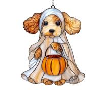 Attrape-Soleil Décoratif | Pendentif d'art Chien Fantôme Attrape-Lumière,Décoration Halloween Drôle, Ornements d'Artisanat Muraux Mignons pour Murs de Chambre, Balcons, Cour, Jardin
