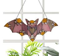 Attrape-soleil d'Halloween chauve-souris | Pendentif chauve-souris en acrylique pour Halloween - Décoration brillante pour intérieur et extérieur - Décoration arc-en-ciel pour balcon, chambre à