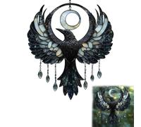 Attrape-Soleil en Acrylique en Forme de de Corbeau 2D, Attrape-Soleil, décoration à Suspendre pour fenêtre intérieure, Panneau de décoration pour Les Amateurs d'oiseaux