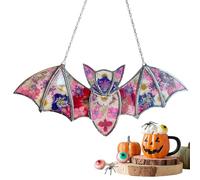 Attrape-soleil en acrylique - Pendentif plat en acrylique - Chauve-souris colorée - Décoration murale pour intérieur et extérieur - Pour jardin, chambre à coucher