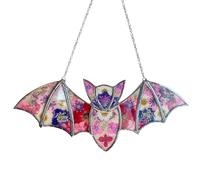 Attrape-soleil en acrylique - Pendentif plat en acrylique - Chauve-souris colorée - Décoration saisonnière pour rebord de fenêtre, jardin