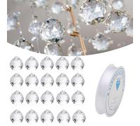 Attrape Soleil en Cristal,20pcs Boule de Cristal,Boules de Prisme en Crystal,Attrape Soleil Crystal Suspendu,pour Décoration Maison Jardin Mariage