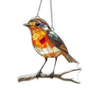 Attrape-soleil en cristal, beau pendentif oiseau en acrylique pour salon, cour, décorations à suspendre pour fenêtres, décoration de scène de vacances, cadeau, 2D plat (rouge)
