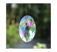 Attrape-soleil en cristal coloré à prisme ovale, 1 pièce, breloque à trou unique, décoration de chambre à coucher