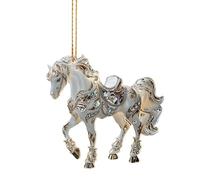 Attrape-soleil en forme de cheval en acrylique, pendentif transparent 2D avec motif festif pour décoration de Noël, décoration de cheval élégante pour mur ou vitrine, cadeau de vacances idéal pour les