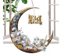 Attrape-soleil en forme de lune, pendentif à suspendre pour fenêtre, décoration murale en acrylique 2D, décoration de jardin à suspendre pour porte de voiture