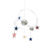 Attrape-soleil en spirale - Effets légers - Attrape-soleil en spirale avec boule disco et étoiles réfléchissantes - Décoration de fenêtre accrocheuse - Pour fenêtres, jardins, P