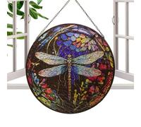 Attrape-Soleil en Vitrail - 20 Cm Décoration D'Intérieur en Vitrail - Décoration de Fenêtre Accrochable,pour Chambre Bureau Nursery Jardin Patio Balcon Porche Porte Entrée Voiture Amateurs Nature