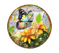 Attrape-soleil en vitrail à suspendre en forme de fleurs pour fenêtres, 20 cm, décoration murale peinte à la main pour maman, grand-mère (style E) (jaune, 20 cm)