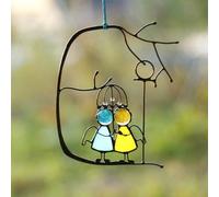 Attrape-Soleil En Vitrail, Attrape-Soleil Ange, Attrape-Soleil Toi Et Moi, Attrape-Soleil Personnalisé Pour Couples, Attrape-Soleil Couple à Suspendre, Décoration D'intérieur Pour Amis Et Famille(Coup