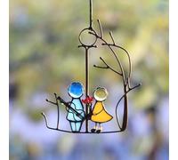 Attrape-Soleil En Vitrail, Attrape-Soleil Ange, Attrape-Soleil Toi Et Moi, Attrape-Soleil Personnalisé Pour Couples, Attrape-Soleil Couple à Suspendre, Décoration D'intérieur Pour Amis Et Famille(Coup