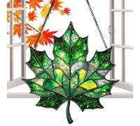 Attrape-soleil en vitrail - Outil de décoration 2D sans effort, attrape-lumière en feuilles d'érable, suspension de fenêtre en verre | Pendentif esthétique pour travaux manuels, décoration de