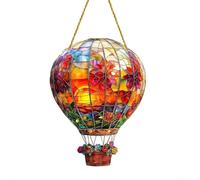 Attrape-soleil extérieur en acrylique avec motif montgolfière, crée des effets de lumière de rêve et aide à réduire les collisions d'oiseaux