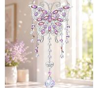 Attrape-Soleil Papillon à Suspendre - Cadeau pour Maman ou Belle-mère (Fête des Mères, Anniversaire) - Décoration Papillon en Cristal et Strass pour la Maison et Le Jardin