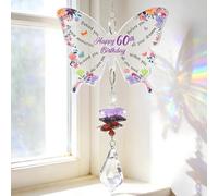 Attrape-Soleil Papillon Cristal Cadeau,Cadeau d'anniversaire Unique pour Maman Sœur Amie, Souvenir Inspirant pour 60 Ans