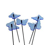 Attrape-Soleil Papillon, décorations de Jardin, 5 piquets décoratifs, 25 cm de Hauteur, Accessoire de Jardinage, Cadeau pour Les jardiniers, Couleur : Bleu Fluorescent