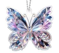 Attrape-Soleil Papillon pour Voiture - Animal Volant À Paillettes Arc-en- 2D, Accessoires De Voiture | Décoration Intérieure De Véhicule, Ornement Suspendu Ďe Rétroviseur Đe Sac À Main D'étudiant,