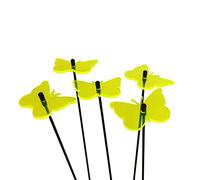 Attrape-Soleil Papillons décoratifs pour Jardin, 5 piquets décoratifs, 25 cm de Haut, Accessoire de Jardinage, Cadeau pour Les jardiniers, Couleur : Jaune Fluorescent