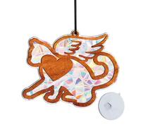 Attrape-Soleil pour Animal Domestique - Pendentif en Arc-en- - Breloque Ange en Bois à mémoire de Forme - Décoration à Suspendre - Décoration commémorative radieuse - Décoration de Maison
