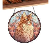 Attrape-soleil pour chat - Décoration commémorative en acrylique avec design réfléchissant la lumière, accessoire de fenêtre avec pendentif, perte d'animaux de compagnie pour la maison, le bureau et