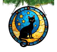 Attrape-soleil pour chat - Silhouette de chats en acrylique éclatant, décoration de prisme de fenêtre fabriquée à la main | Réflexions de la lumière arc-en- , décoration à suspendre pour chambre à