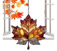 Attrape-Soleil pour Fenêtre - 2D Feuilles d'Érable Automnales en Acrylique Ornement de Fenêtre Attrape-Soleil,Pendentif Artisanal Mural Esthétique - pour Jardin Chambre Cour Mur Portes Balcons