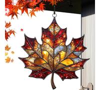 Attrape-Soleil pour Fenêtre,2D Feuilles D'Érable d'automne en Acrylique Pendentif Attrape-Soleil - Pendentif Artisanal Murale Esthétique,pour Balcons Jardin Portes Mur Cour