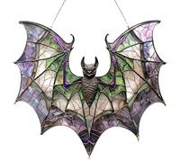 Attrape-Soleil pour Fenêtre | Attrape-Soleil Plat 2D en Acrylique Chauve-Souris - Décor Pendulaire Halloween pour Salon Balcon Jardin Porche