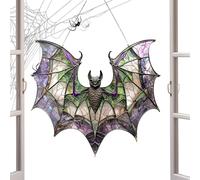 Attrape-Soleil pour Fenêtre Suspendable - Multicolore en Acrylique Plat 2D à Suspendre en Forme de Chauve-Souris - Décoration Halloween Suspendue pour Jardin Pelouse Cuisine Maison Patio Balcon