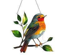 Attrape-soleil pour fenêtres, 20 × 20 cm, ornements en acrylique coloré en forme de cœur, ornements parfaits à suspendre pour la décoration de la maison, excellent cadeau pour les amateurs d'oiseaux