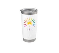 attrape-soleil prisme arc-en-ciel cristal Gobelet isotherme en acier inoxydable double paroi