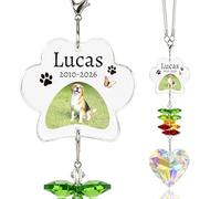 Attrape-Soleil Souvenir Animal Personnalisé Pont Arc-en-Ciel, Cadeau De Deuil Perte Chien Chat, pour Toujours dans Mon Cœur Pendentif Commémoratif pour Propriétaires d’Animaux (S1)
