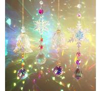 Attrape-Soleils en Cristal de Noël,Décoration de Noël,Pendentif Prisme Attrape-Soleil en Cristal Coloré,Suncatcher Pendentif,Soleil Cristal Décoration,Cristal Ornement Capteur