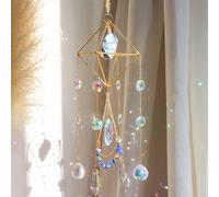 Attrape-Soleils en Cristal,Pendentif Prisme Attrape-Soleil en Cristal Coloré,Suncatcher Pendentif,Soleil Cristal Décoration,Cristal Ornement Capteur,Fabricant Arc-en-Ciel Suspendu pour Fenêtre Jardin