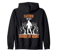 Attrapeur de Jour, Zombie de Nuit, Halloween, Baseball et Softball Sweat à Capuche
