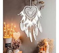 Attrapeur de Rêves Plume, Tenture Murale Plume Dream Catcher Fait à la Main Fée Dreamcatcher Ornement pour la Décoration de Mariage de Chambre à Coucher (Blanc)